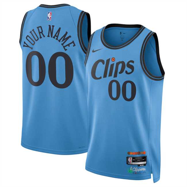 Mens Los Angeles Clippers Active Player Custom Light Blue 2024-25 CityEdition Stitched Jersey